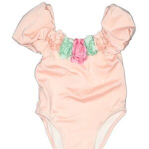 Janie and Jack Baby Girl Pink Floral Swimsuit Maillot De Bain 12-18 M NWT